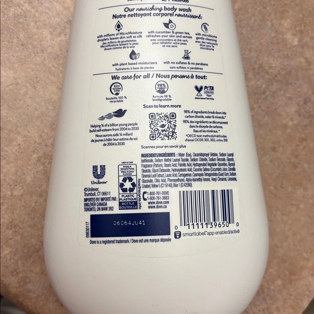 Dove body wash